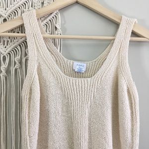 Sigrid Olsen Nubby Cream Cotton Textured Tank